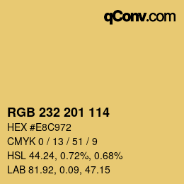 Farbcode: RGB 232 201 114 | qconv.com
