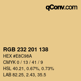 Color code: RGB 232 201 138 | qconv.com