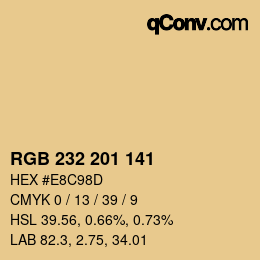 Color code: RGB 232 201 141 | qconv.com