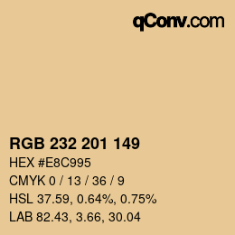 Color code: RGB 232 201 149 | qconv.com