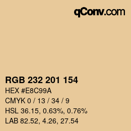 Color code: RGB 232 201 154 | qconv.com