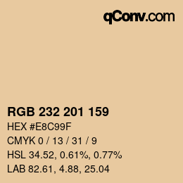 Color code: RGB 232 201 159 | qconv.com