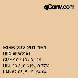 Color code: RGB 232 201 161 | qconv.com