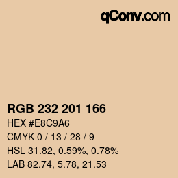 Color code: RGB 232 201 166 | qconv.com