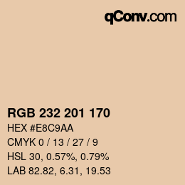 カラーコード: RGB 232 201 170 | qconv.com