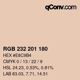 Color code: RGB 232 201 180 | qconv.com