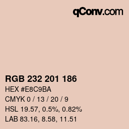 Color code: RGB 232 201 186 | qconv.com