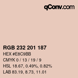 Color code: RGB 232 201 187 | qconv.com