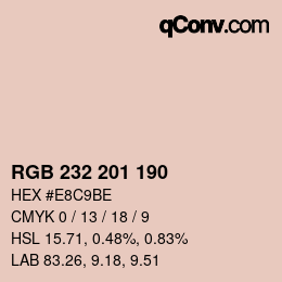 Color code: RGB 232 201 190 | qconv.com