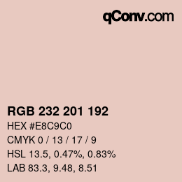 Color code: RGB 232 201 192 | qconv.com