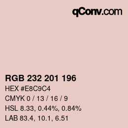 Color code: RGB 232 201 196 | qconv.com