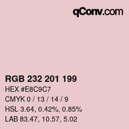 Color code: RGB 232 201 199 | qconv.com