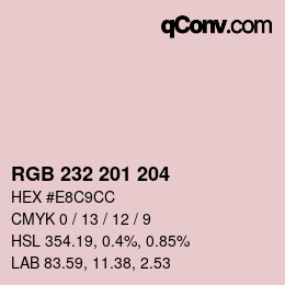 Color code: RGB 232 201 204 | qconv.com