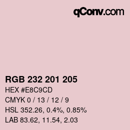 Color code: RGB 232 201 205 | qconv.com