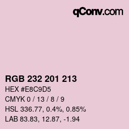 Color code: RGB 232 201 213 | qconv.com