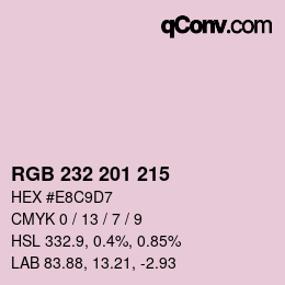 Color code: RGB 232 201 215 | qconv.com
