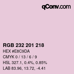 Color code: RGB 232 201 218 | qconv.com