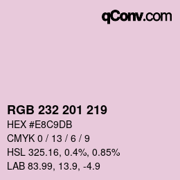Color code: RGB 232 201 219 | qconv.com