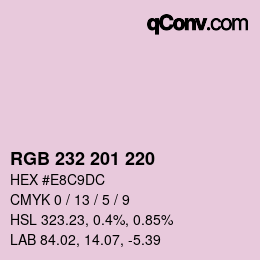 Color code: RGB 232 201 220 | qconv.com