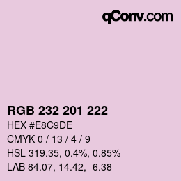 Color code: RGB 232 201 222 | qconv.com