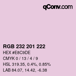 Código de color: RGB 232 201 222 | qconv.com