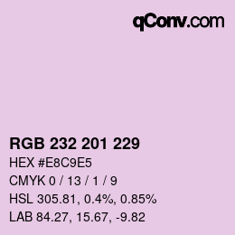 Color code: RGB 232 201 229 | qconv.com