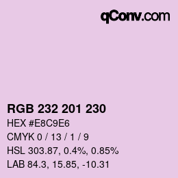 Color code: RGB 232 201 230 | qconv.com