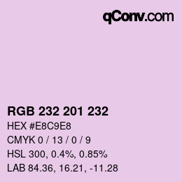 Color code: RGB 232 201 232 | qconv.com