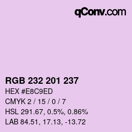 Color code: RGB 232 201 237 | qconv.com