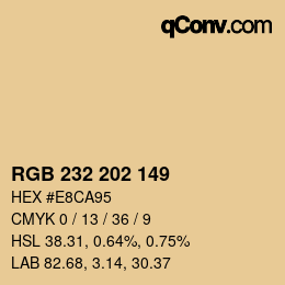 Farbcode: RGB 232 202 149 | qconv.com