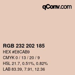 Color code: RGB 232 202 185 | qconv.com