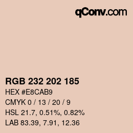 Color code: RGB 232 202 185 | qconv.com