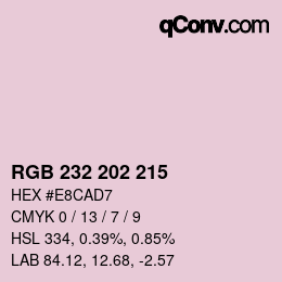 Color code: RGB 232 202 215 | qconv.com