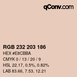 Color code: RGB 232 203 186 | qconv.com