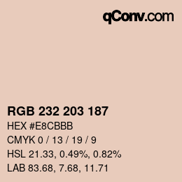 Color code: RGB 232 203 187 | qconv.com