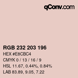 Color code: RGB 232 203 196 | qconv.com