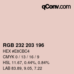 カラーコード: RGB 232 203 196 | qconv.com