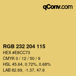 Color code: RGB 232 204 115 | qconv.com