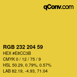 カラーコード: RGB 232 204 59 | qconv.com