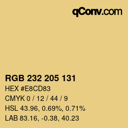 カラーコード: RGB 232 205 131 | qconv.com