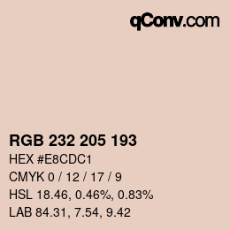 Color code: RGB 232 205 193 | qconv.com