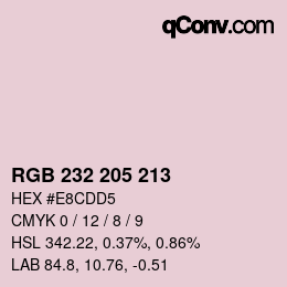 Color code: RGB 232 205 213 | qconv.com