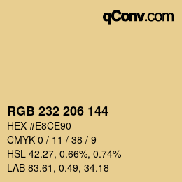 カラーコード: RGB 232 206 144 | qconv.com