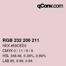 Color code: RGB 232 206 211 | qconv.com
