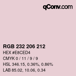Color code: RGB 232 206 212 | qconv.com