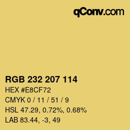 Color code: RGB 232 207 114 | qconv.com