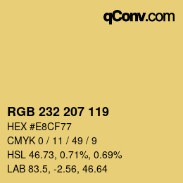 カラーコード: RGB 232 207 119 | qconv.com