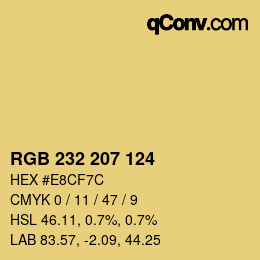 Color code: RGB 232 207 124 | qconv.com