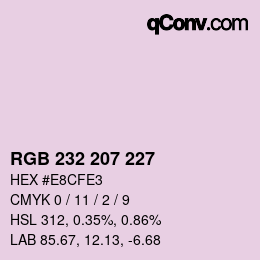 カラーコード: RGB 232 207 227 | qconv.com