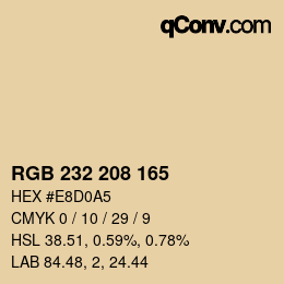 Color code: RGB 232 208 165 | qconv.com